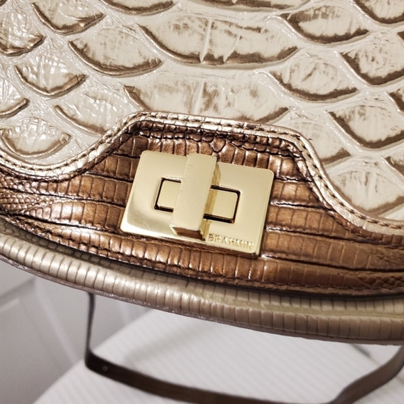 Brahmin Sonny Croc Print Leather Crossbody, Classic w/goldtone hardware - Picture 5 of 15